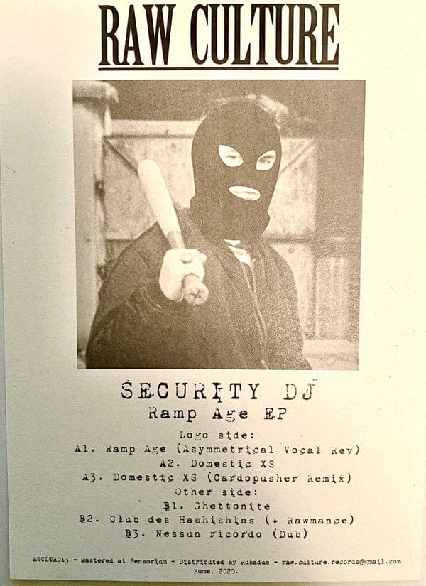 Security DJ - Ramp Age EP (12") Raw Culture Vinyl