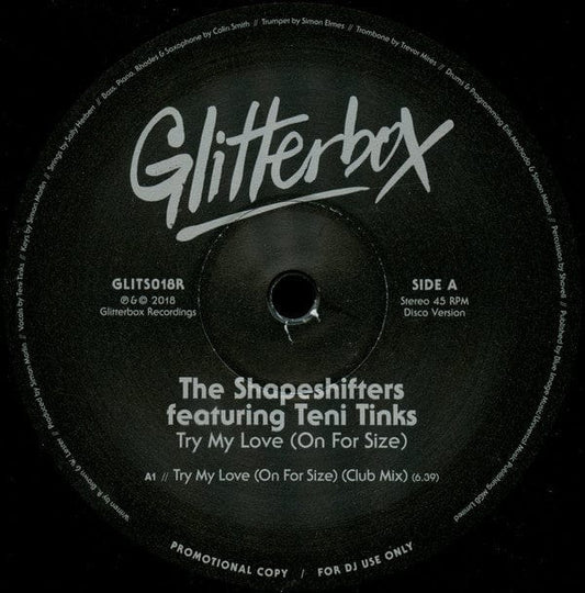 Shapeshifters Featuring Teni Tinks - Try My Love (On For Size) (12") Glitterbox