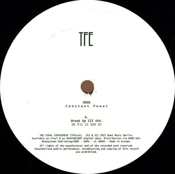 Shed - Constant Power (12") The Final Experiment Vinyl