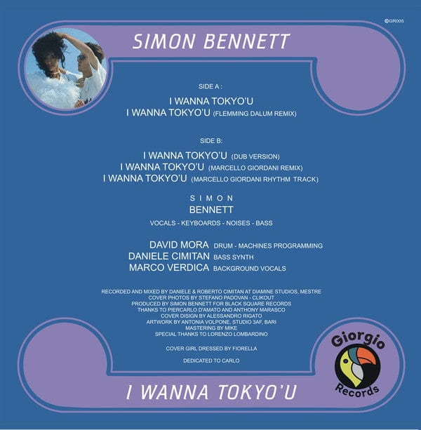 Simon Bennett - I Wanna Tokyo'u (12") Giorgio Records Vinyl