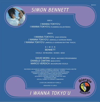 Simon Bennett - I Wanna Tokyo'u (12") Giorgio Records Vinyl