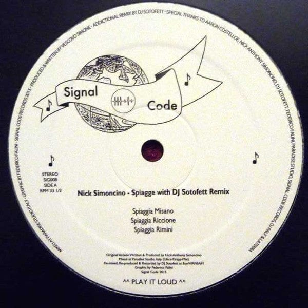 Simoncino - Spiagge (12") Signal Code Records