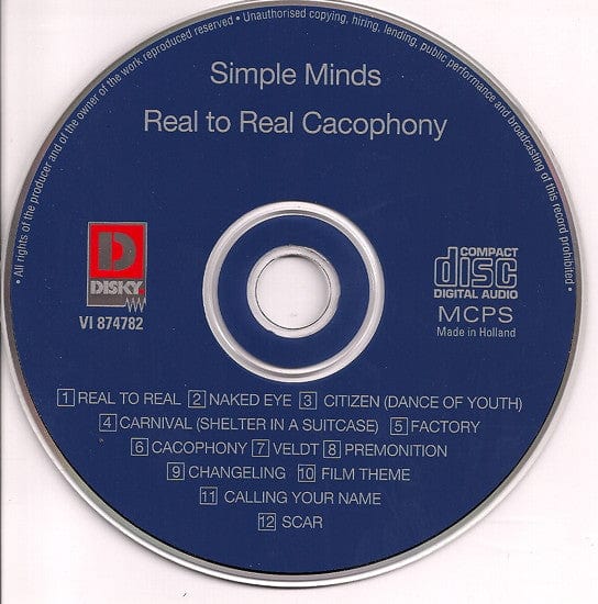 Simple Minds - Real To Real Cacophony (CD) Disky CD 724348747822