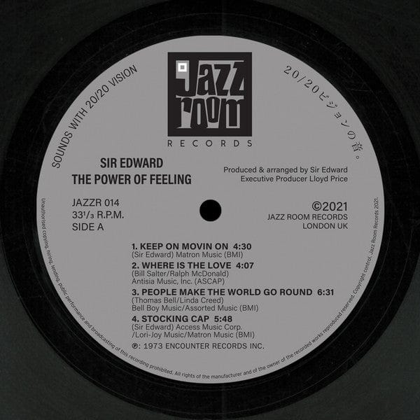 Sir Edward - The Power Of Feeling (LP) Jazz Room Records Vinyl 5050580774018