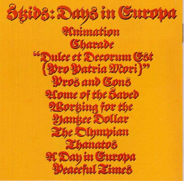 Skids - Days In Europa (CD) Captain Oi! CD 5032556117227>