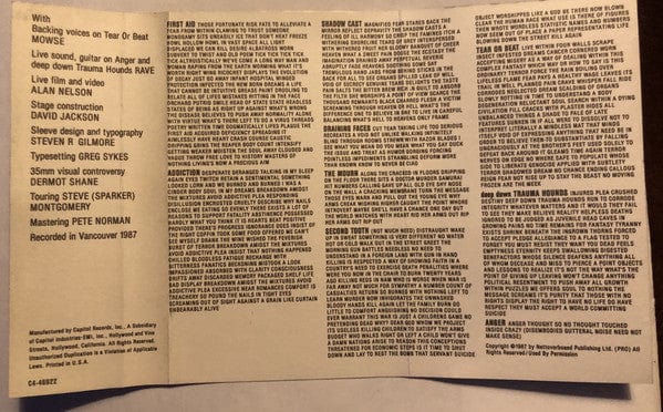 Skinny Puppy – Cleanse Fold And Manipulate (Cassette, Capitol Records, 1987) Image 4