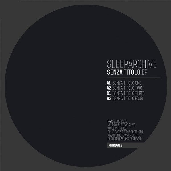 Sleeparchive - Senza Titolo EP (12") Mord Vinyl