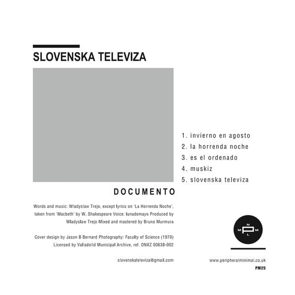 Slovenska Televiza - Documento (12") Peripheral Minimal Vinyl 5060486620319