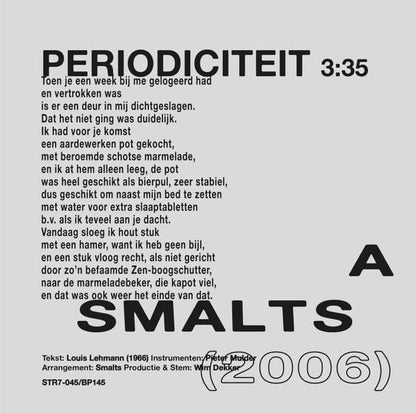 Smalts / Human Flesh - Periodiciteit / En De Stad (7") Stroom (2), Blowpipe Vinyl