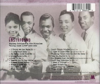 Smokey Robinson & The Miracles - Motown Lost And Found: Along Came Love (1958-1964) (CD) Motown CD 601215386929