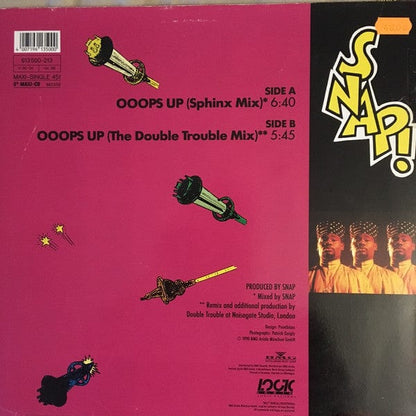 Snap! - Ooops Up (Sphinx Mix) + (The Double Trouble Mix) (12") Logic Records, Logic Records Vinyl 4007196135000