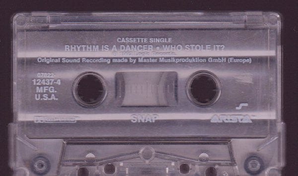 Snap! - Rhythm Is A Dancer (Cassette) Arista Cassette 07822124374