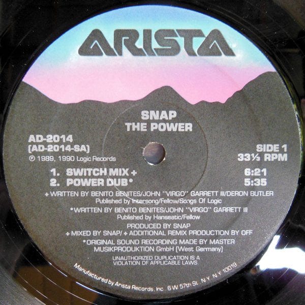 Snap* - The Power (12") on Arista at Further Records