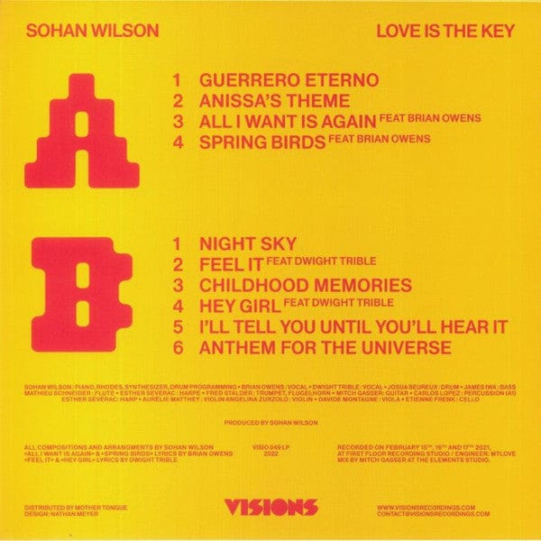Sohan Wilson - Love Is The Key (LP) Visions Recordings Vinyl