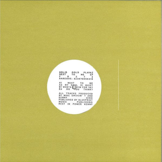 Solid Gold Playaz - Next To Me EP (12") Freerange Records Vinyl