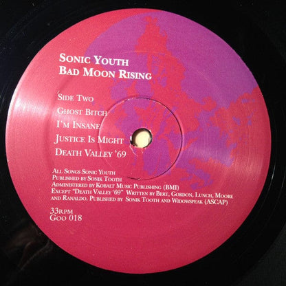 Sonic Youth - Bad Moon Rising (LP) Goofin' Records Vinyl 787996801810