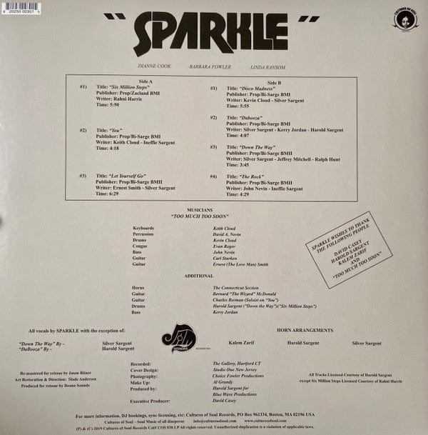 Sparkle (13) - Sparkle (LP) Cultures Of Soul Records Vinyl 820250003015