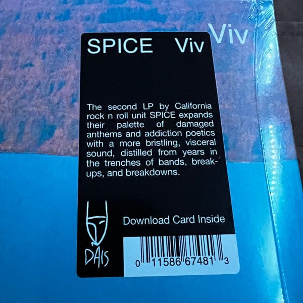 Spice – Viv (LP, Dais Records, 2022) Back Cover