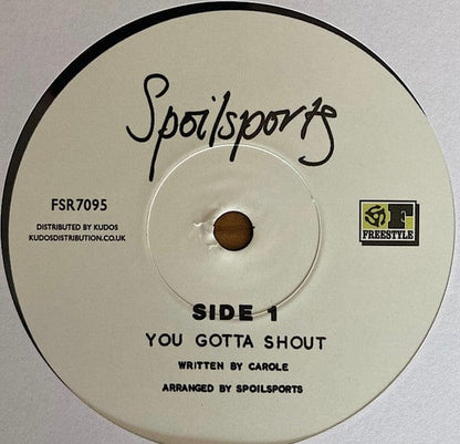 Spoilsports – You Gotta Shout (7", Freestyle Records, 2022) Back Cover