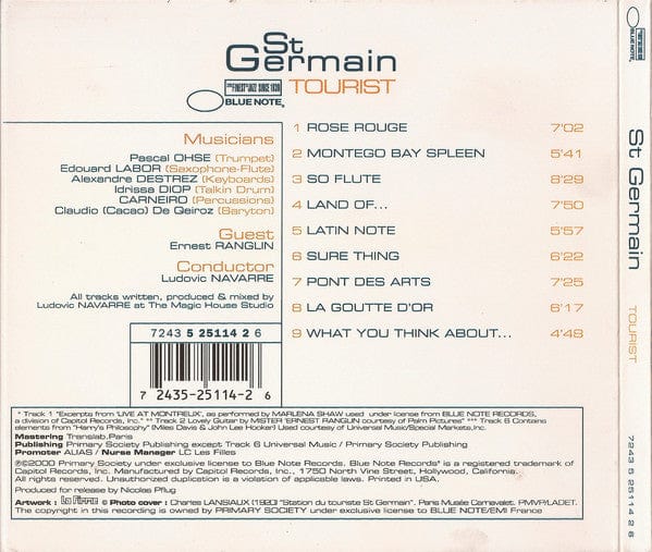 St Germain - Tourist (CD) Blue Note CD 724352511426