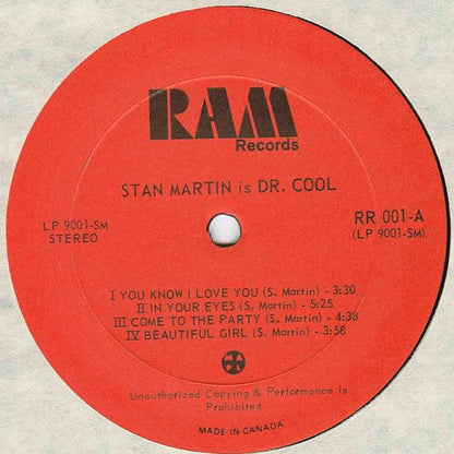 Stan Martin (3) - Is Dr. Cool (LP) Ram Records (14) Vinyl