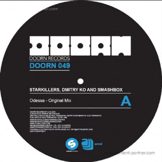 Starkillers, Dmitry Ko And SmashBOX - Odessa (12") Doorn Records Vinyl 8712944419214
