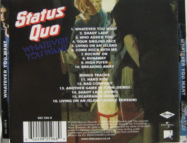 Status Quo - Whatever You Want (CD) Mercury,Universal CD 602498259689