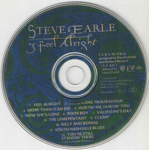 Steve Earle – I Feel Alright (CD, Warner Bros. Records, 1996) Image 4