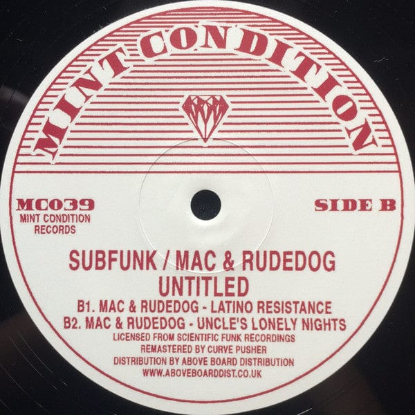 Subfunk / Mac & Rudedog -  Untitled  (12") Mint Condition (2) Vinyl