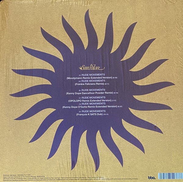 Sun Palace - Rude Movements Remixes (2x12") BBE Vinyl 195497547678