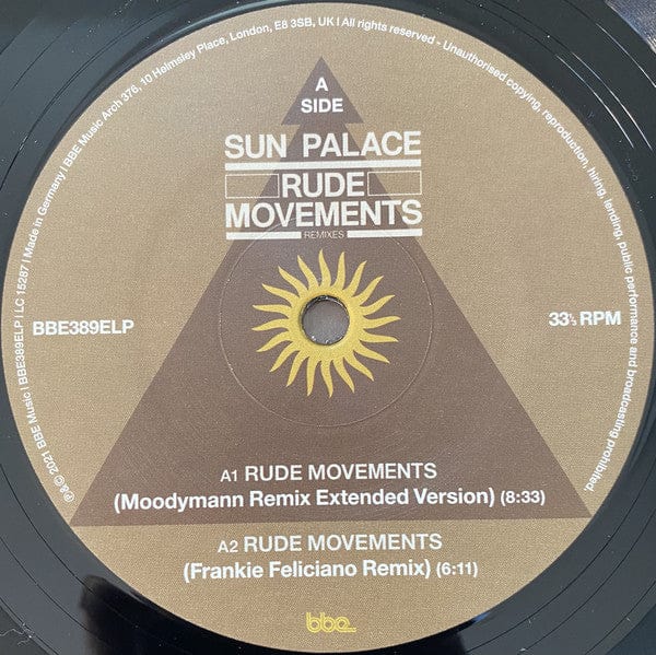 Sun Palace - Rude Movements Remixes (2x12