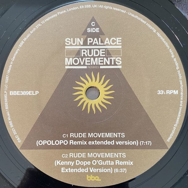 Sun Palace - Rude Movements Remixes (2x12") BBE Vinyl 195497547678