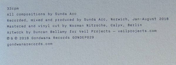 Sunda Arc – Flicker (12", Gondwana Records, 2018) Image 3