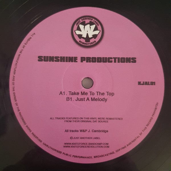 Sunshine Productions - Take Me To The Top / Just A Melody (12") Just Another Label Vinyl