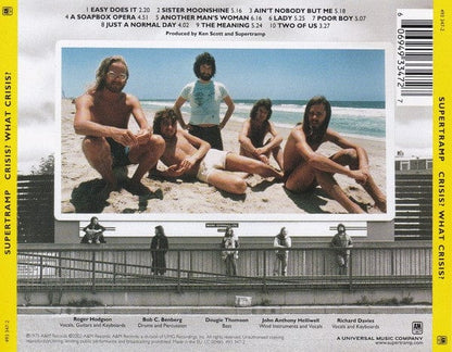 Supertramp – Crisis? What Crisis? (CD, A&M Records, 2002) Back Cover