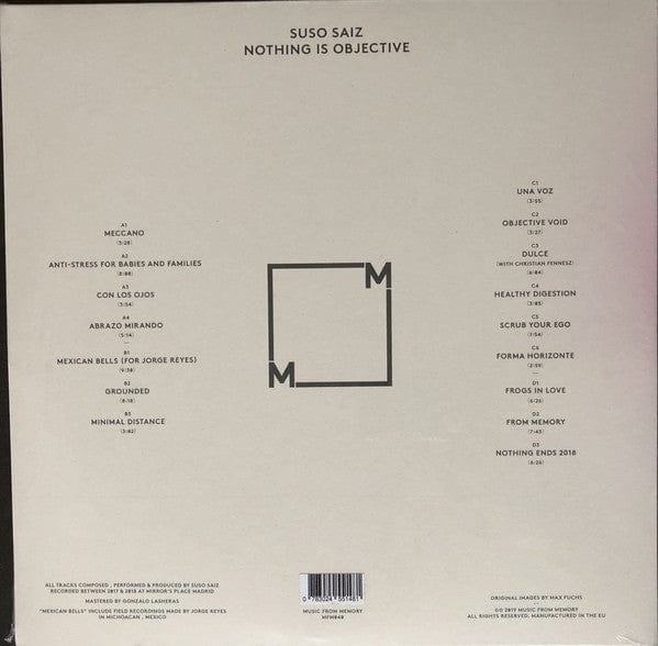 Suso SÃ¡iz - Nothing Is Objective (2xLP, Album) Music From Memory