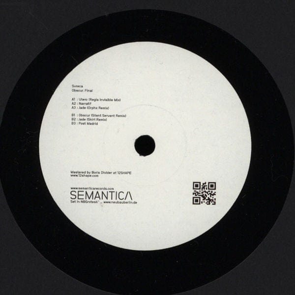 Svreca - Obscur. Final (12") Semantica Records Vinyl