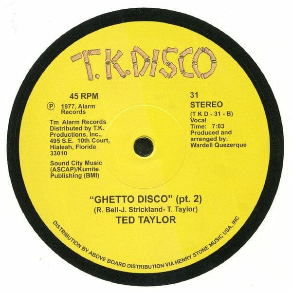 Ted Taylor - Ghetto Disco (12", RE, RM) T.K. Disco