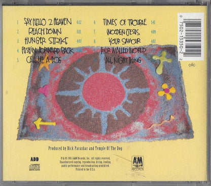 Temple Of The Dog – Temple Of The Dog (CD, A&M Records, 1991) Back Cover