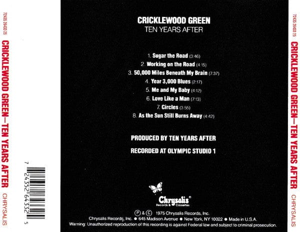 Ten Years After - Cricklewood Green (CD) Chrysalis CD 724352643325