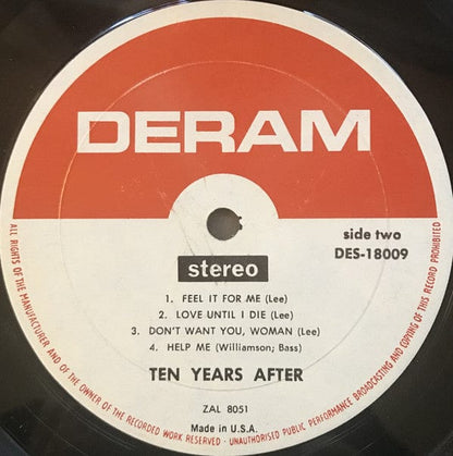 Ten Years After - Ten Years After (LP) Deram, Deram Vinyl