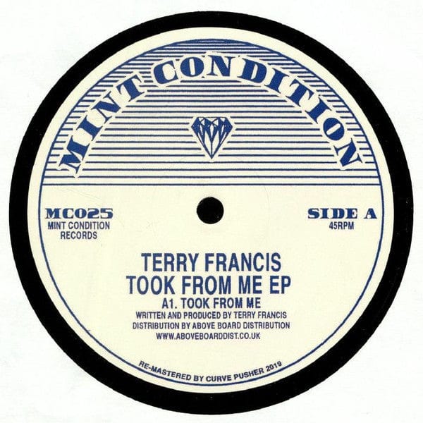 Terry Francis - Took From Me EP (12") Mint Condition (2) Vinyl