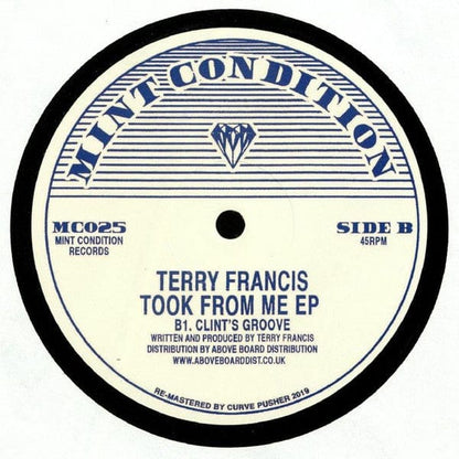 Terry Francis - Took From Me EP (12") Mint Condition (2) Vinyl