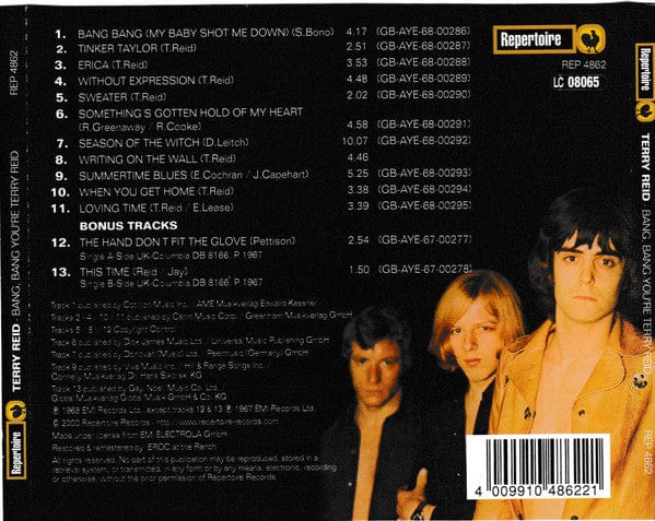 Terry Reid - Bang, Bang You're Terry Reid (CD) Repertoire Records CD 4009910486221
