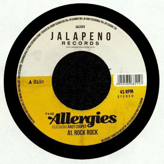 The Allergies Feat Andy Cooper (2) - Rock Rock / Blast Off (7") Jalapeno Records Vinyl