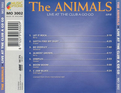 The Animals - Live At The Club A Go Go  (CD) Music Options,ARC Records CD 8712273030029