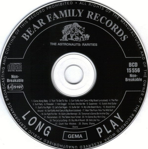 The Astronauts – Rarities (CD, Bear Family Records, 1991) Image 3