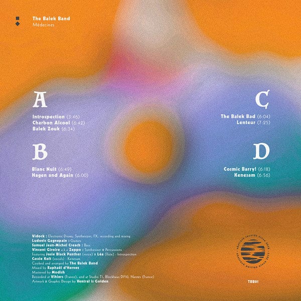 The Balek Band – Médecines (2xLP, Abstrack Records, 2022) Back Cover