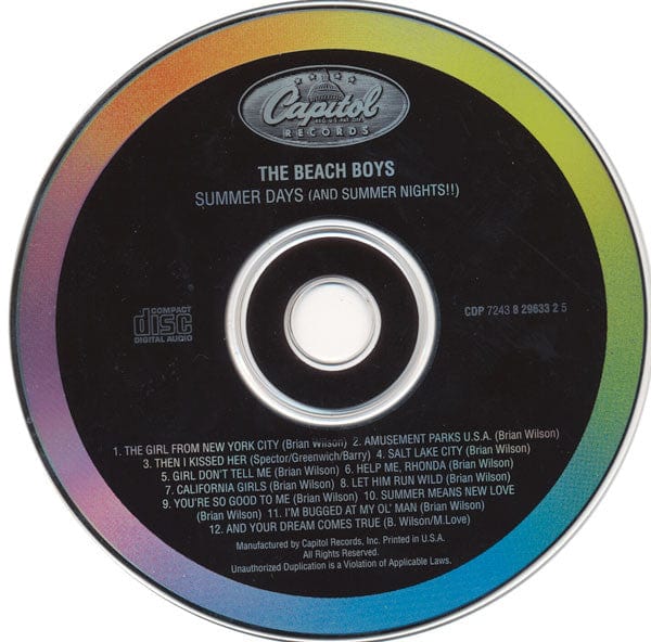 The Beach Boys - Summer Days (And Summer Nights!!) (CD) Capitol Records,Capitol Records CD 724382963325