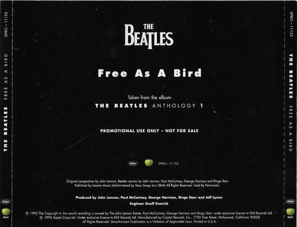 The Beatles – Free As A Bird (CD, Capitol Records, 1995) Image 3